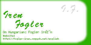 iren fogler business card